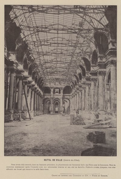 Paris-kommunen, Hotel De Ville, Galerie des Fetes (s/hvitt-bilde) av French Photographer