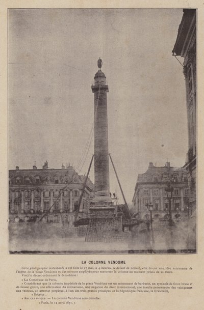 Paris-kommunen, La Colonne Vendome (s/hvitt-bilde) av French Photographer