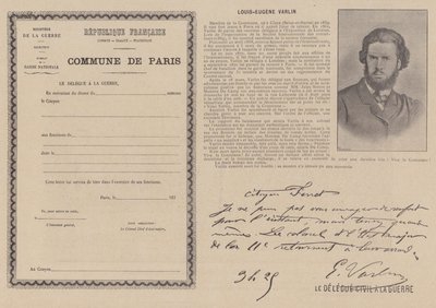 Paris-kommunen, Louis-Eugene Varlin (s/hvitt-bilde) av French Photographer