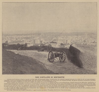 Paris-kommunen, Montmartre Artillery Park (s/hvitt-bilde) av French Photographer