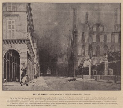 Paris-kommunen, Rue De Rivoli, matiné 24. mai (s/hvitt-bilde) av French Photographer