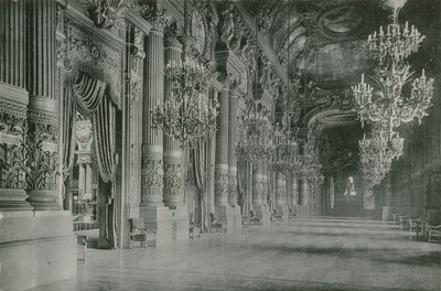 Operaens offentlige foaje, operaens offentlige lobby (fotogravyr) av French Photographer