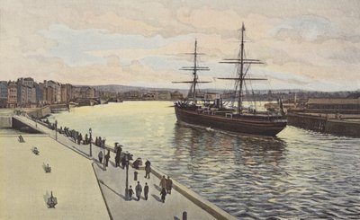 Le Havre, Innslipp av en dampbåt inn i den ytre havnen av French Photographer