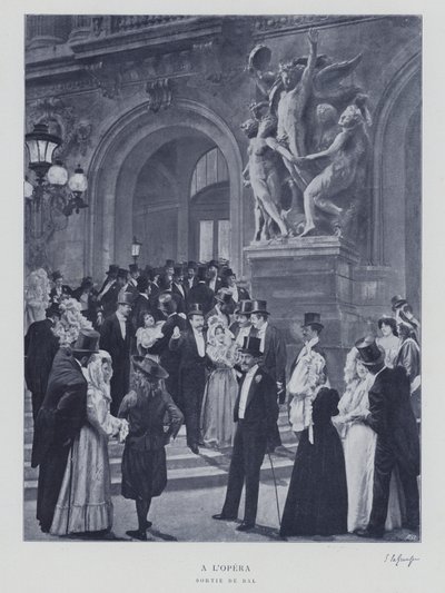 Forlate et ball på Paris Opera (s/hvitt bilde) av French Photographer