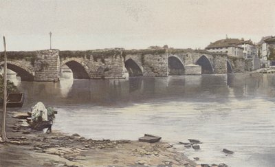 Limoges, Pont Saint-Martial, utsikt tatt oppstrøms (venstre bredd av Vienne) av French Photographer