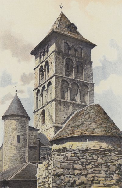Livernon, Church, Bell Tower og Apse av French Photographer
