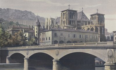 Lyon, Archeveche, St-Jean-katedralen og åssiden av Fourviere av French Photographer