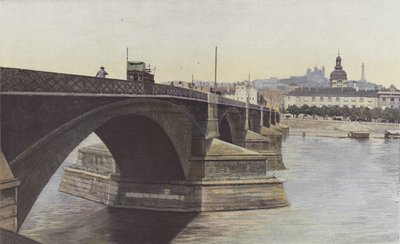 Lyon, Guillotiere-broen og Hôtel-Dieu-kirken av French Photographer