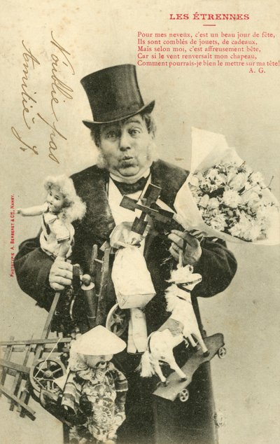 Mann, tynget av barnegaver av French Photographer