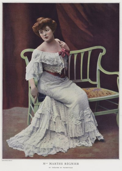 Marthe Regnier , fransk skuespillerinne (farget bilde) av French Photographer