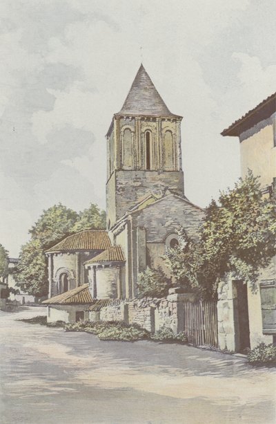 Melle, Saint-Pierre kirke, apsis og klokketårn av French Photographer