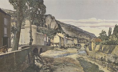 Meyrueis, La Jonte, i den nedre delen av byen av French Photographer