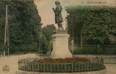 Montmorency - statue av Jean-Jacques Rousseau. Postkort sendt i 1913. av French Photographer