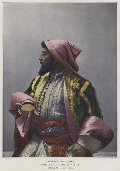 Mounet-Sully i tittelrollen i Othello (farget bilde) av French Photographer