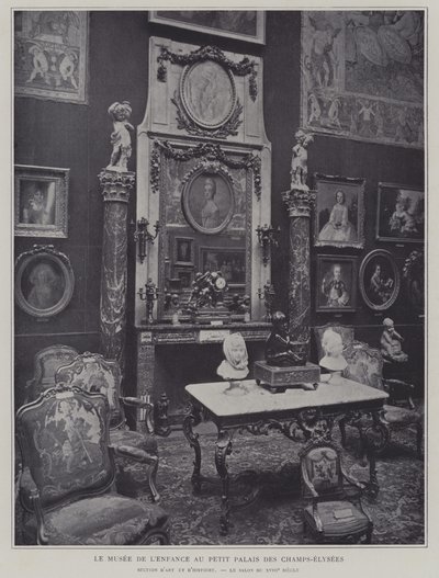 Barndomsmuseet i Petit Palais på Champs-Elysees, Paris (s/hvitt-bilde) av French Photographer
