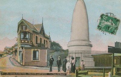 Pain de sucre (sukkerbrødminnesmerke) ved Sainte-Adresse nær Le Havre. Mausoleum bygget til minne om Charles Lefebvre-Desnouettes. Postkort sendt i 1913. av French Photographer