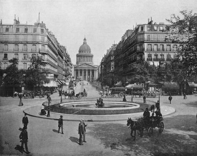 Paris - Place Medicis, Rue Soufflot og Pantheon (s/hvitt bilde) av French Photographer