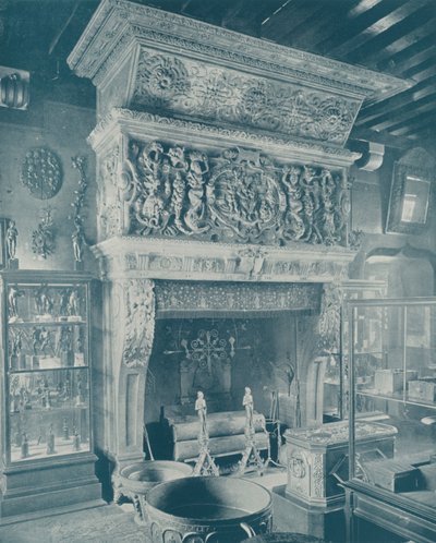Paris: A Carved Mantel, Musee Cluny (s/hv-bilde) av French Photographer