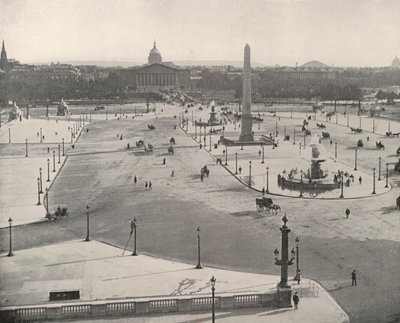 Paris: En sørutsikt over Place de la Concorde (s/hvitt-bilde) av French Photographer