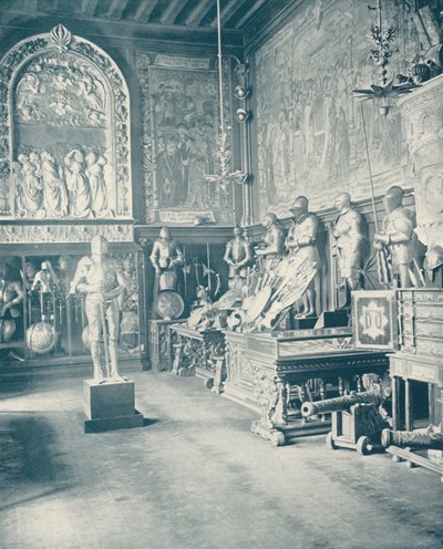 Paris: Musee Spitzer, Armory Hall (s/hvitt bilde) av French Photographer