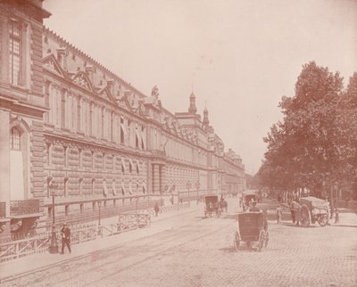 Paris: Louvre-palasset og Tuileriene, South Side (s/hvitt-bilde) av French Photographer