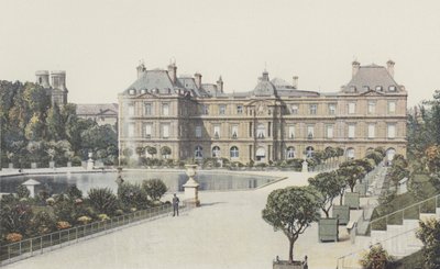 Paris, Luxembourg Palace, Fasade med utsikt over hagen av French Photographer