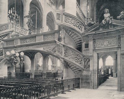 Paris: Seksjon av koret i St Etienne-du-Mont (s/hvitt foto) av French Photographer