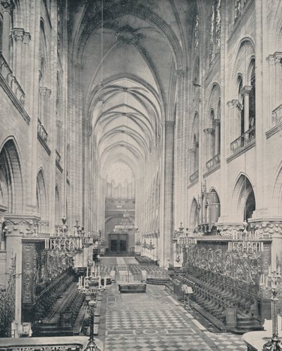 Paris: Interiøret til Notre Dame-katedralen (s/hvitt-bilde) av French Photographer