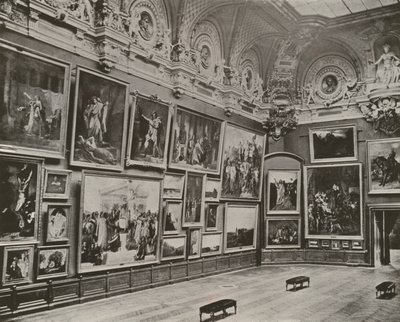 Paris: Det nye franske galleriet, Louvre-museet (s/hvitt-bilde) av French Photographer