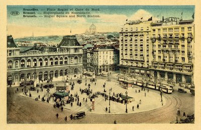 Place Rogier og Gare du Nord, Brussel (fargebilde) av French Photographer