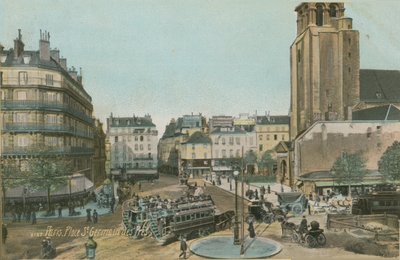 Place St Germain des Pres, Paris. Postkort sendt i 1913. av French Photographer