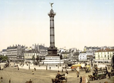 Place de la Bastille, Paris, pub. 1900 av French Photographer