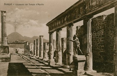 Pompeii - søylegang av Apollon-tempelet. Postkort sendt i 1913. av French Photographer