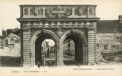 Baudimont Gate, Arras (s/hvitt bilde) av French Photographer