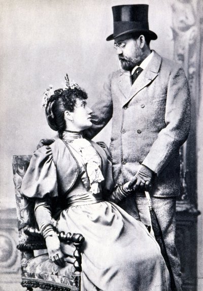 Portrett av Emile Zola og Jeanne Rozerot av French Photographer