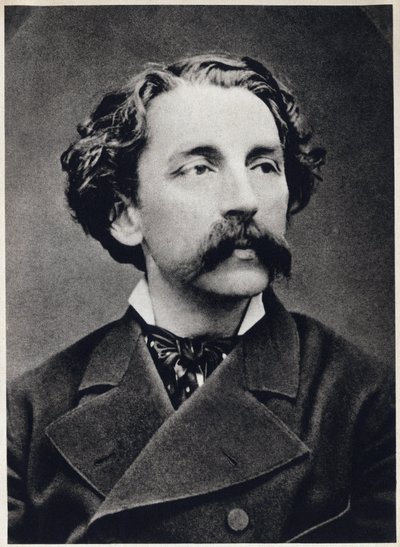 Portrett av Etienne Mallarme dit Stephane Mallarme (1842-1898) rundt 1873, fransk poet. Fotografering av French Photographer