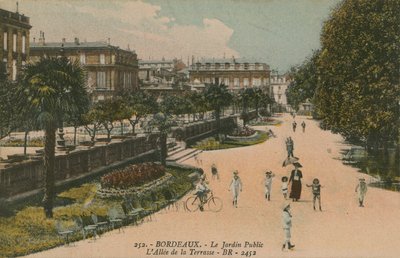 Offentlig hage i Bordeaux, Frankrike. Postkort sendt i 1913. av French Photographer