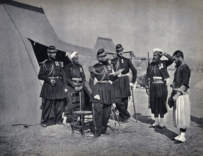 Straff, soldater fra den franske hæren under Krim-kampanjen i 1854. Fotografi, slutten av 1800-tallet. av French Photographer