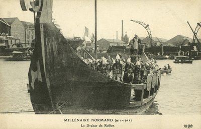 Replika av vikingskip (s/hvitt bilde) av French Photographer