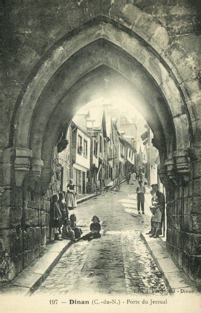 Rue du Jezual, Dinan (s/h-bilde) av French Photographer