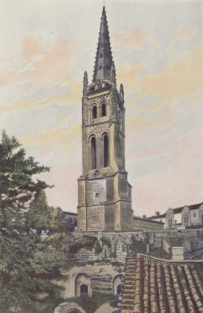 Saint-Emilion, klokketårn over den monolittiske kirken av French Photographer