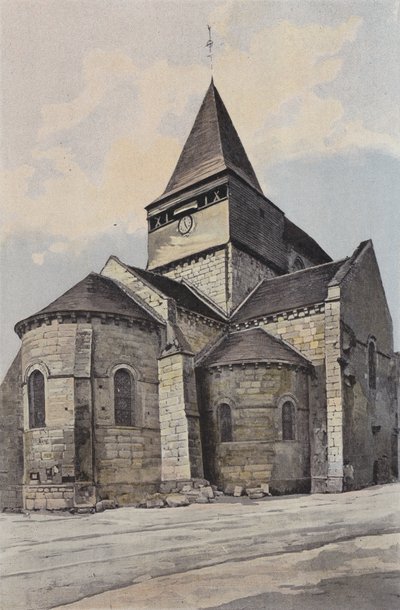 Sancergues, kirke, ensemble N E av French Photographer