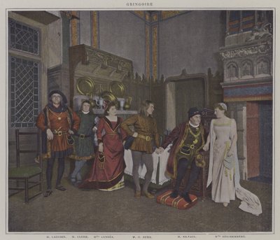 Scene fra en produksjon av Gringoire, av Theodore de Banville (fargefoto) av French Photographer