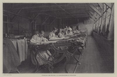 Studentverksted ved Beauvais Tapestry Manufacture, Frankrike (s/hv-bilde) av French Photographer
