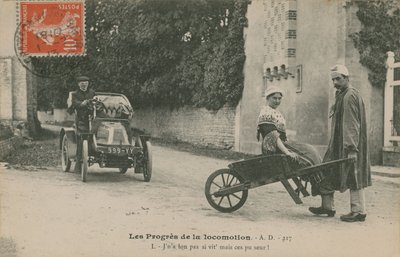 The Progress of Locomotion, postkort sendt i 1913 av French Photographer