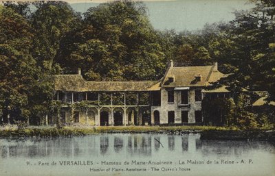 Dronningens hus, Hamlet of Marie Antoinette, Versailles (fargebilde) av French Photographer