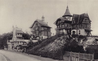 Den sveitsiske landsbyen og rue Saint-Jean, Le Touquet, i 1893 av French Photographer