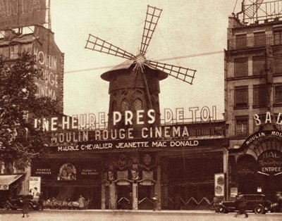 Kabareten og kinoen "Le Moulin Rouge" i Paris av French Photographer