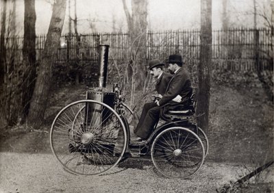 Det første dampkjøretøyet kjørt av greven av Dion av French Photographer