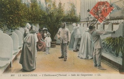 Termiske kilder, Le Mont Dore, Frankrike. Postkort sendt i 1913. av French Photographer